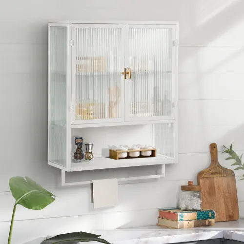 Modern Wall Cabinet with Glass Doors