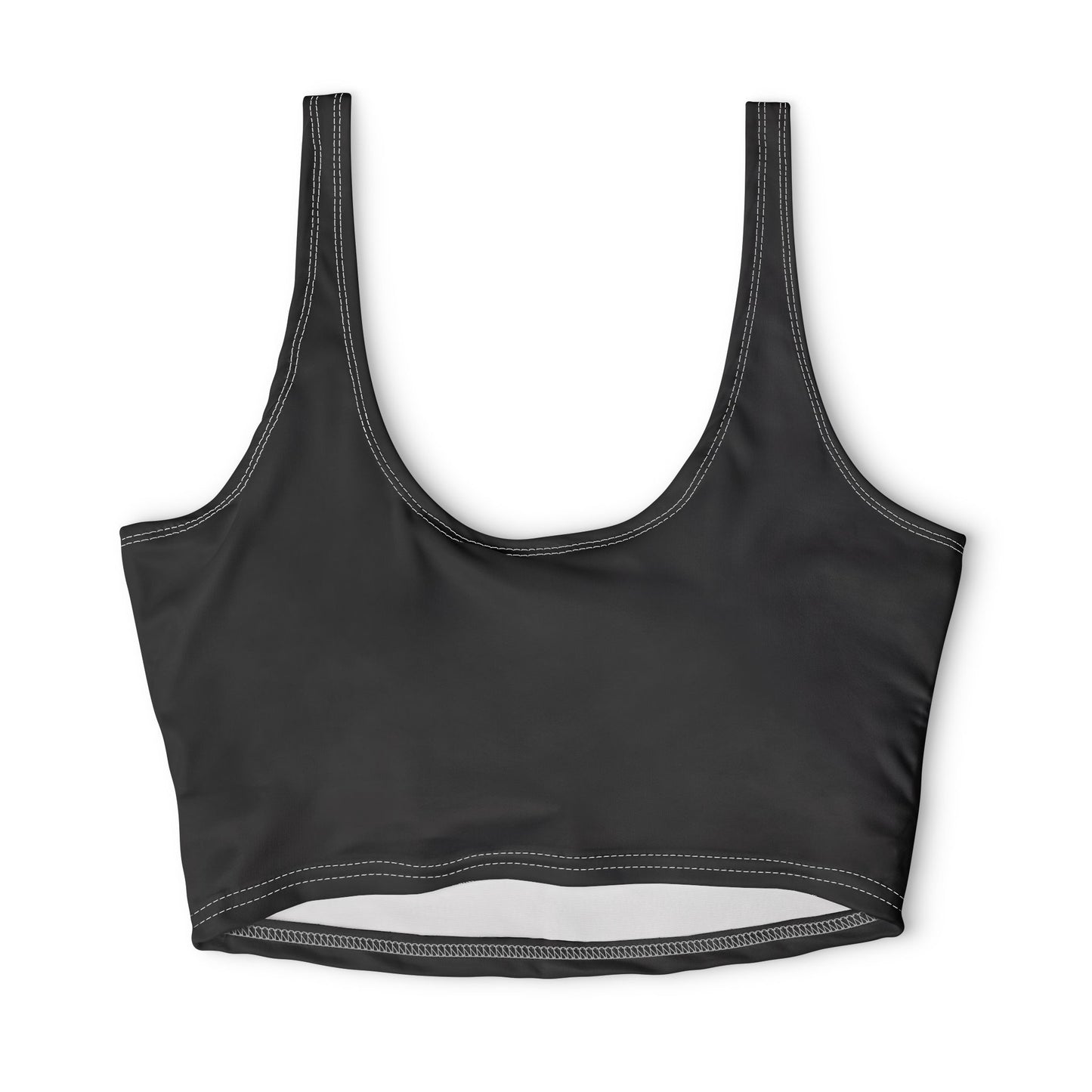 Craven Street Black Crop Sports Bra — Bold Logo Activewear