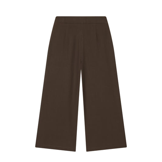 Button embellished short wide leg pants