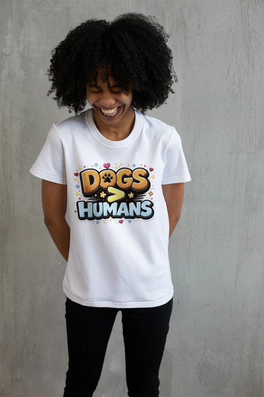 Dogs > Humans Cotton Tee