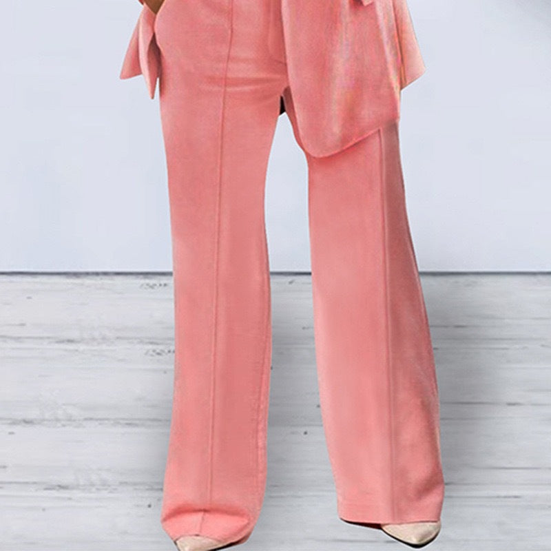 Solid Color Notched Collar Slim Fit Blazer Women's Suit Coat