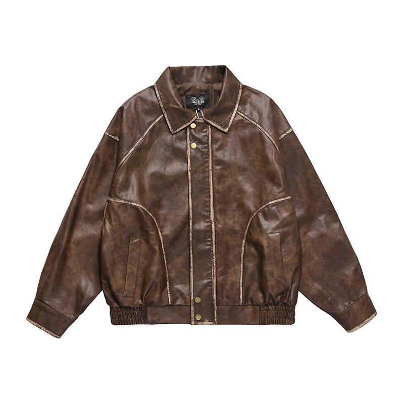 Coffee colored leather jacket