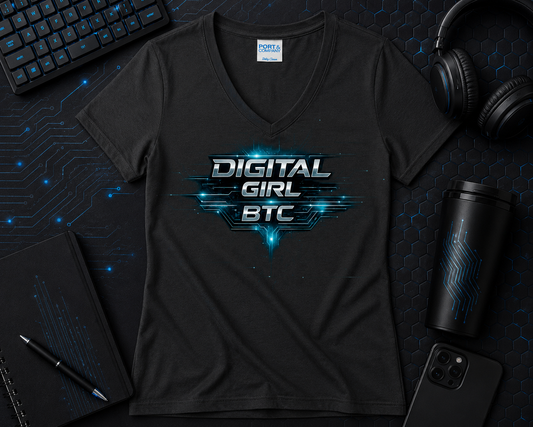 Digital Girl V-neck Cotton Tee