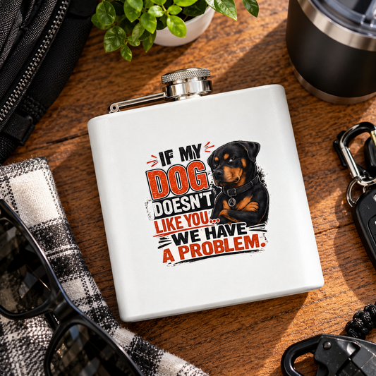 "If My Dog Doesn't Like You We Have a Problem"6oz Stainless Steel Flask