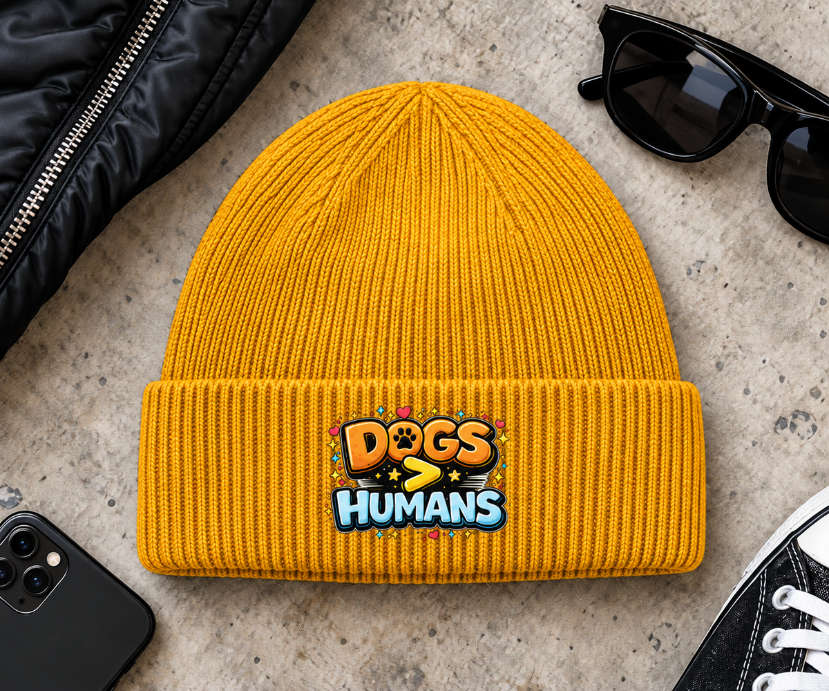 Dogs > Humans Beanie