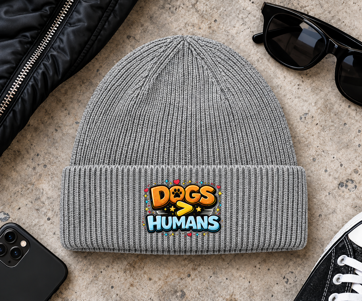 Dogs > Humans Beanie