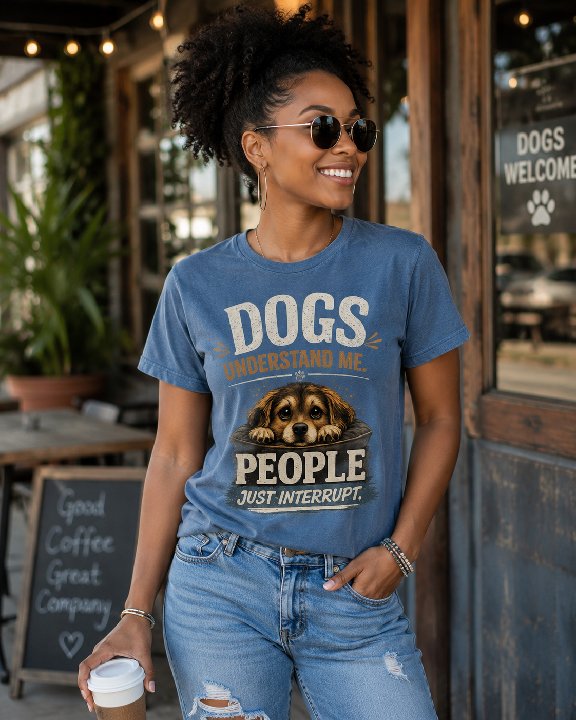 Dogs understand me. People Just Interrupt. Message Tee