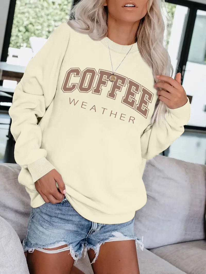 COFFEE pattern print on hoodie