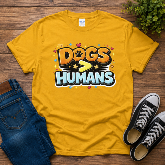Dogs > Humans Cotton Tee