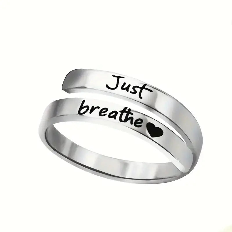Silver Spiral Heart Ring