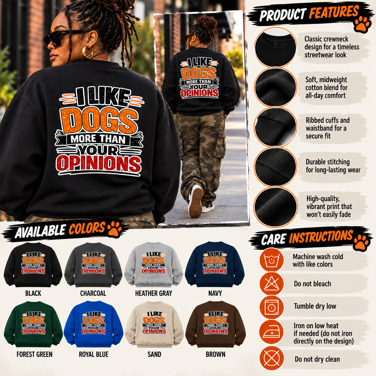I Like Dogs More Than Your Opinions Sweatshirt
