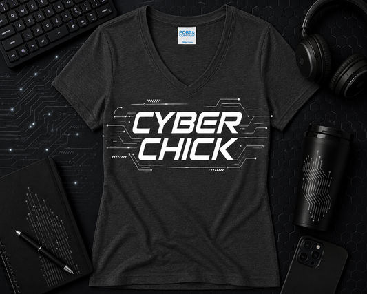Cyber Chick v-neck