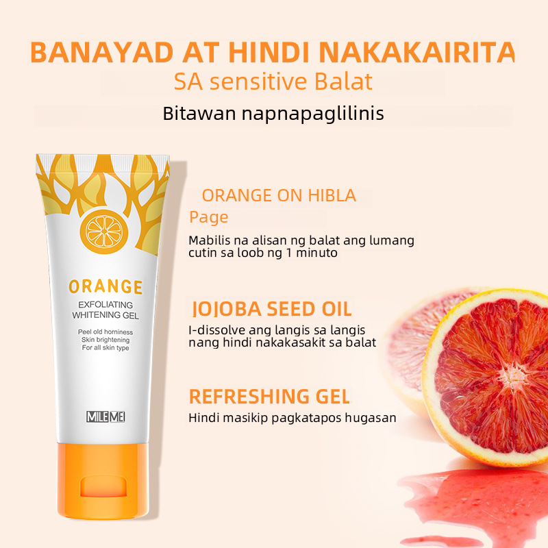 Orange Exfoliating Whitening Gel for Face Scrub
