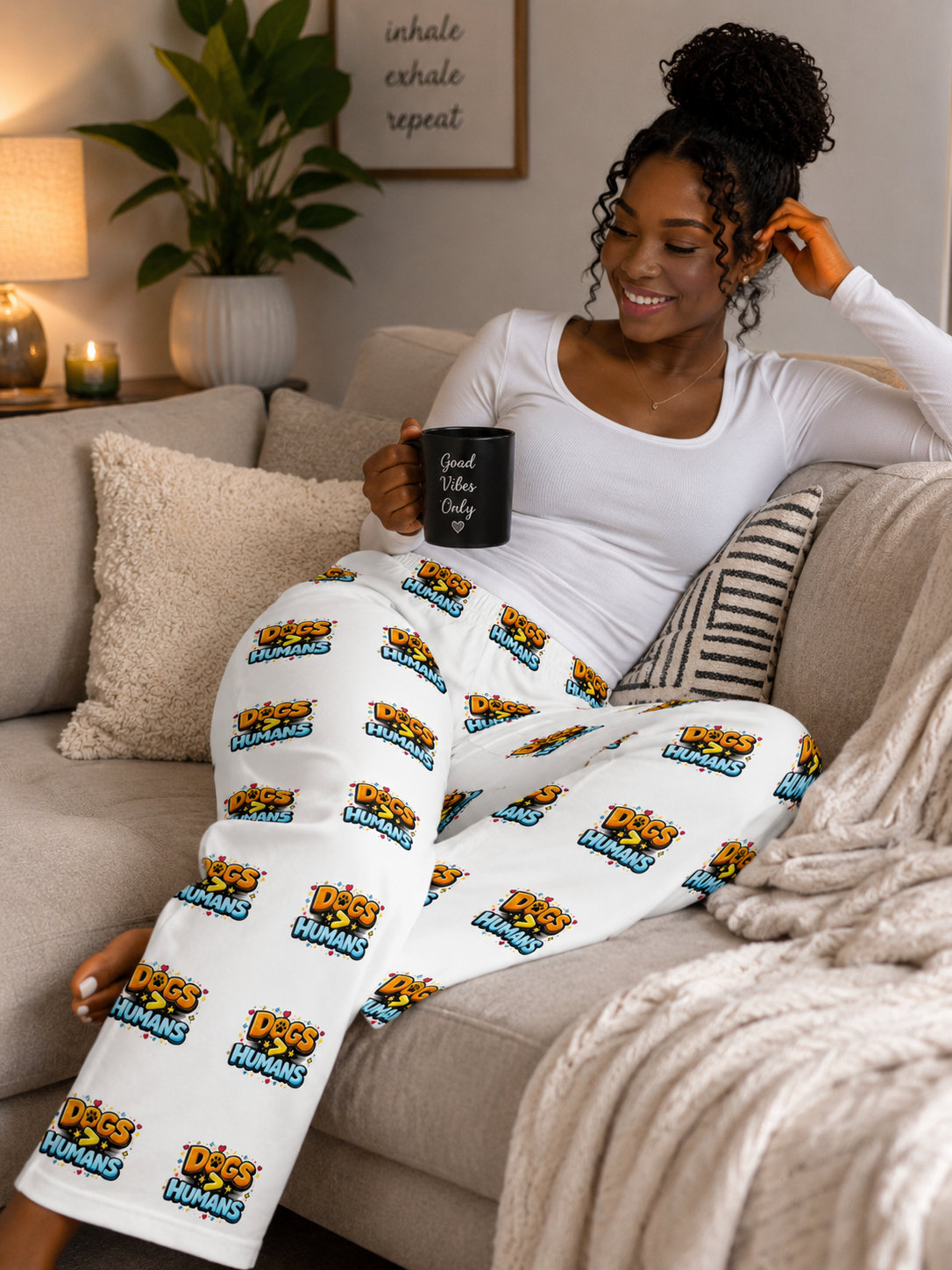 Dogs > Humans Pattern Pajama Pants