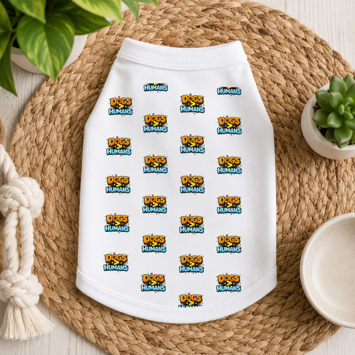 'Dogs > Humans' Pet Tank Top