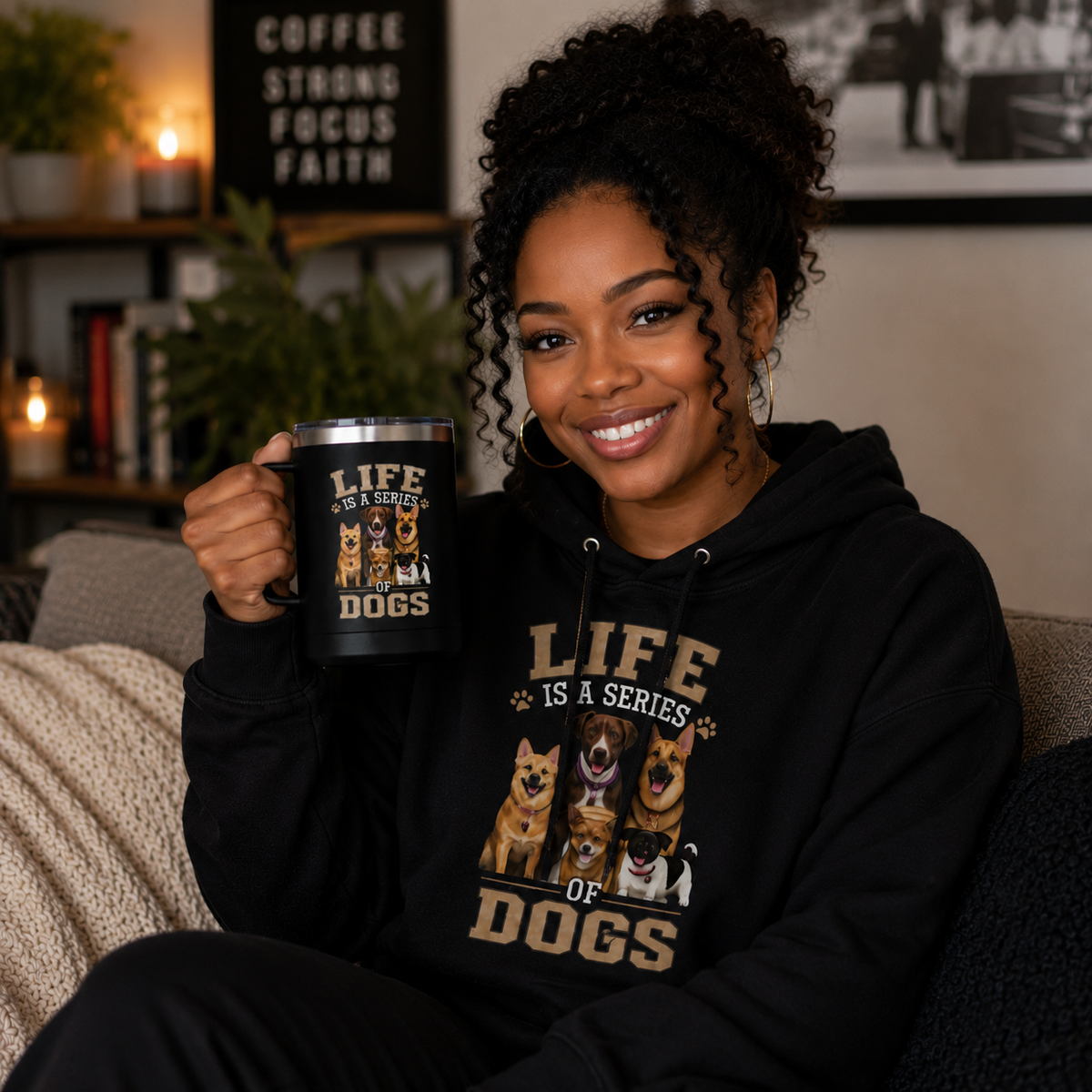 Life is a Series of Dogs 15oz Insulated Coffee Tumbler Mug