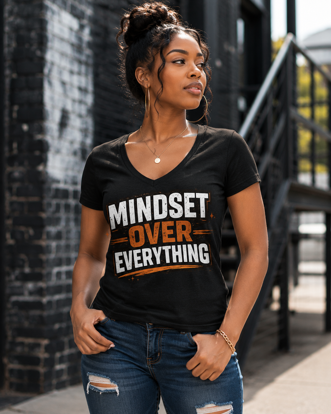 MIndset Over Everything V-neck