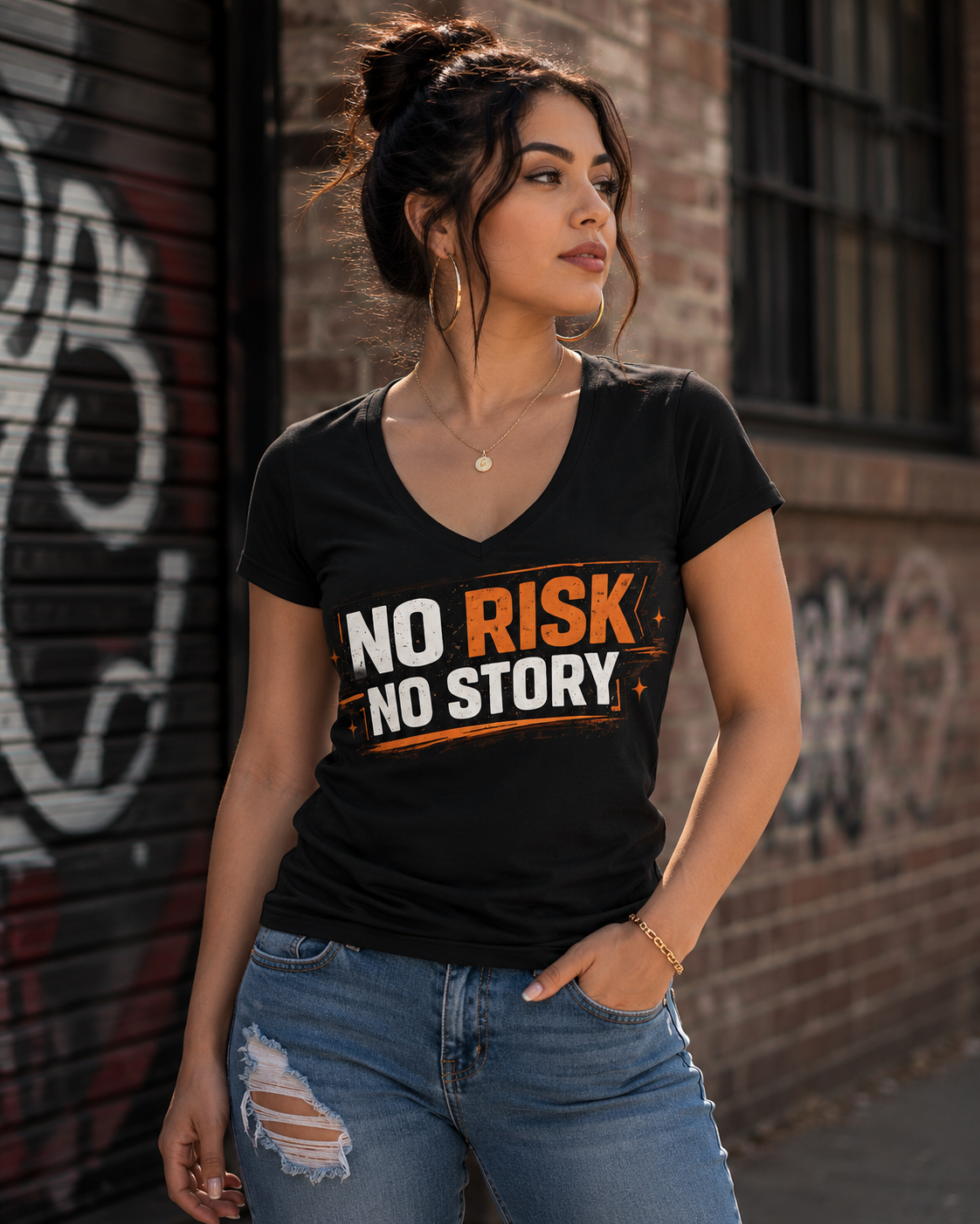 No Risk No Story V-Neck