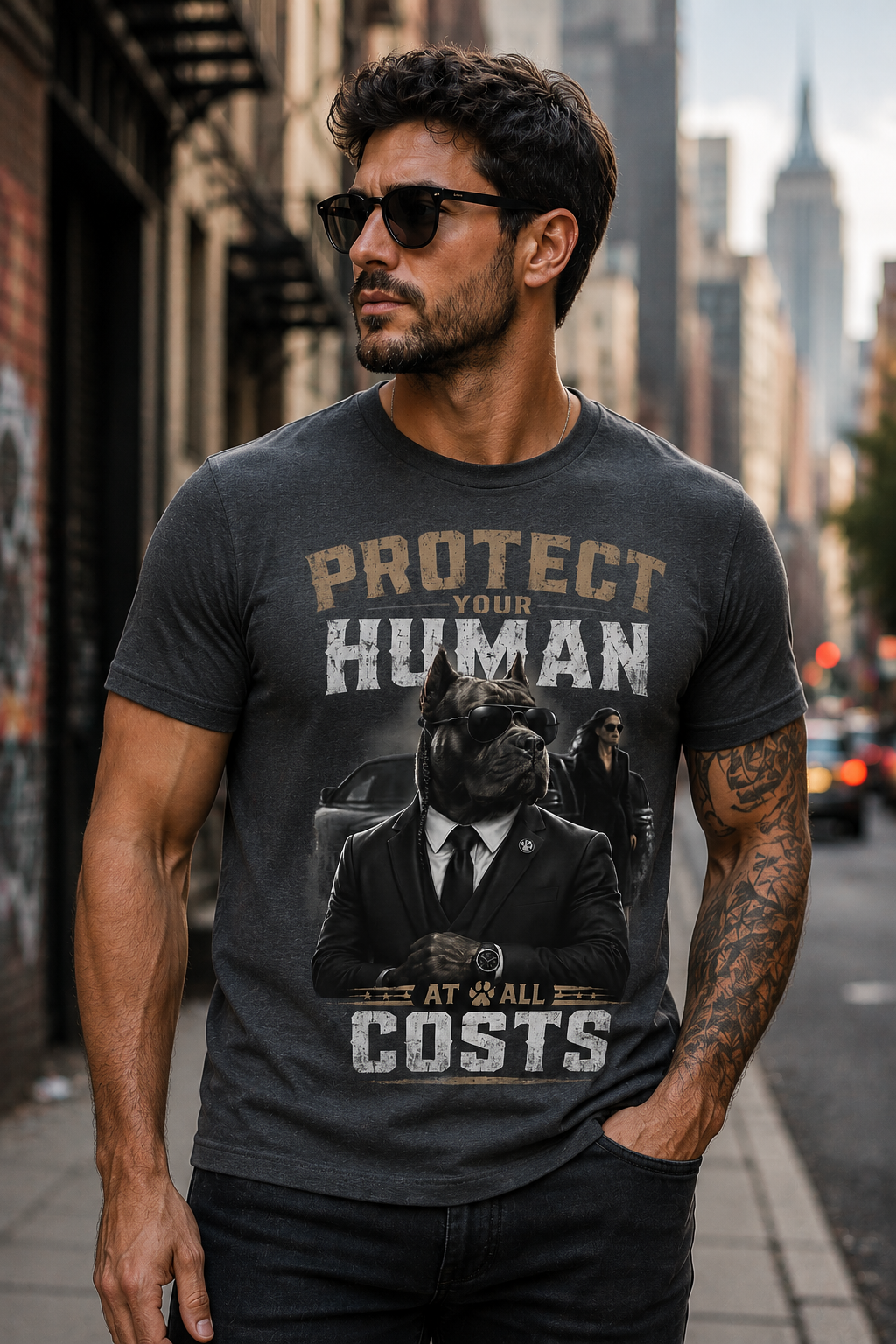 Protect Your Human at All Costs Message Tee