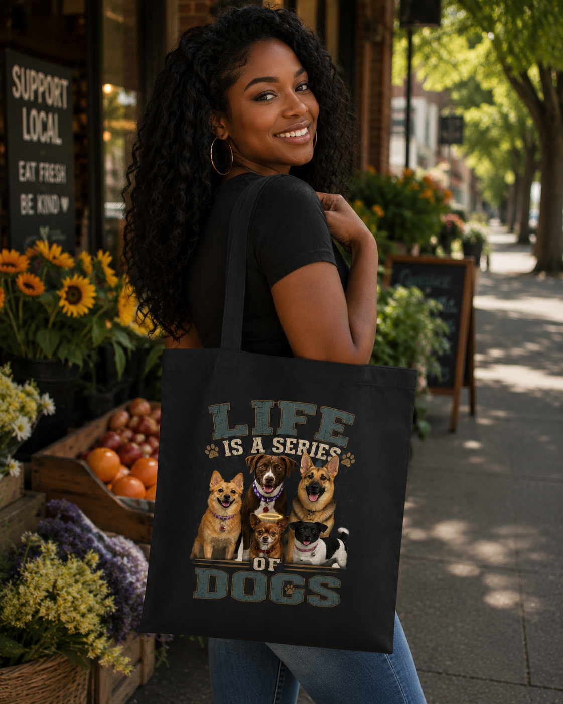 Life is a series of dogs tote