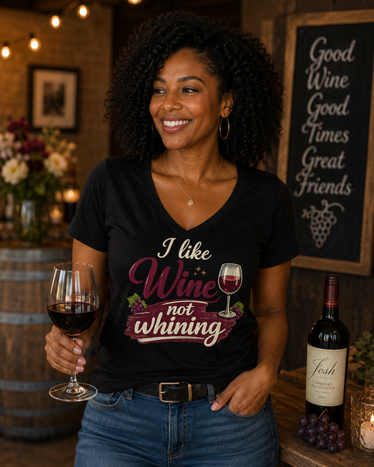 I Like Wine not Whining Cotton Tee
