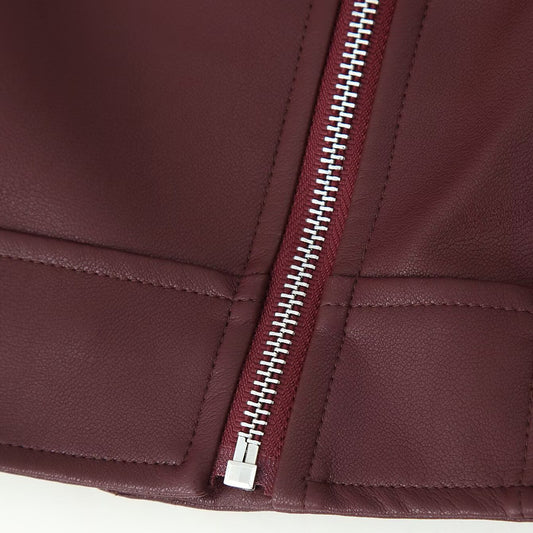 Casual lapel motorcycle leather jacket