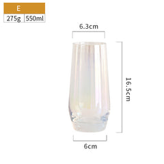 Dry Rainbow Tumbler, Detmold Style Drinkware Glass, Handmade CRT Straight-Edge Portable Crystal Cup
