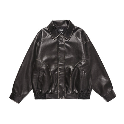 Coffee colored leather jacket