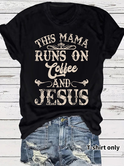 Short sleeved coffee is running