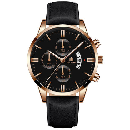 Relogio Masculino Watches Men Fashion Sport Stainless Steel Case Leather Strap Watch Quartz Business Wristwatch Reloj Hombr