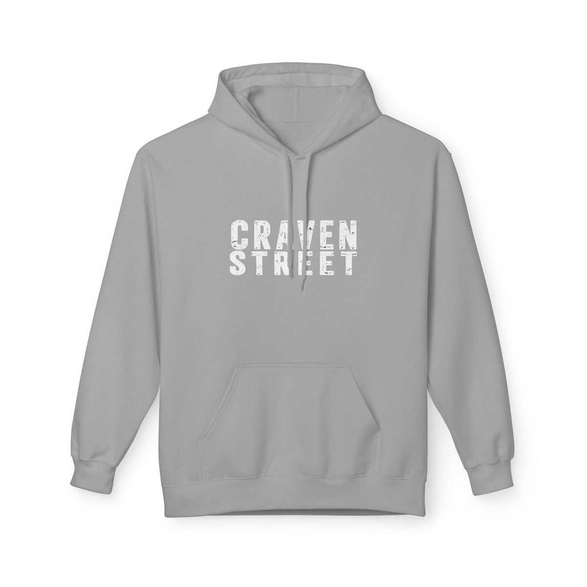 Craven Street Distressed Logo Hoodie — Vintage Streetwear Pullover