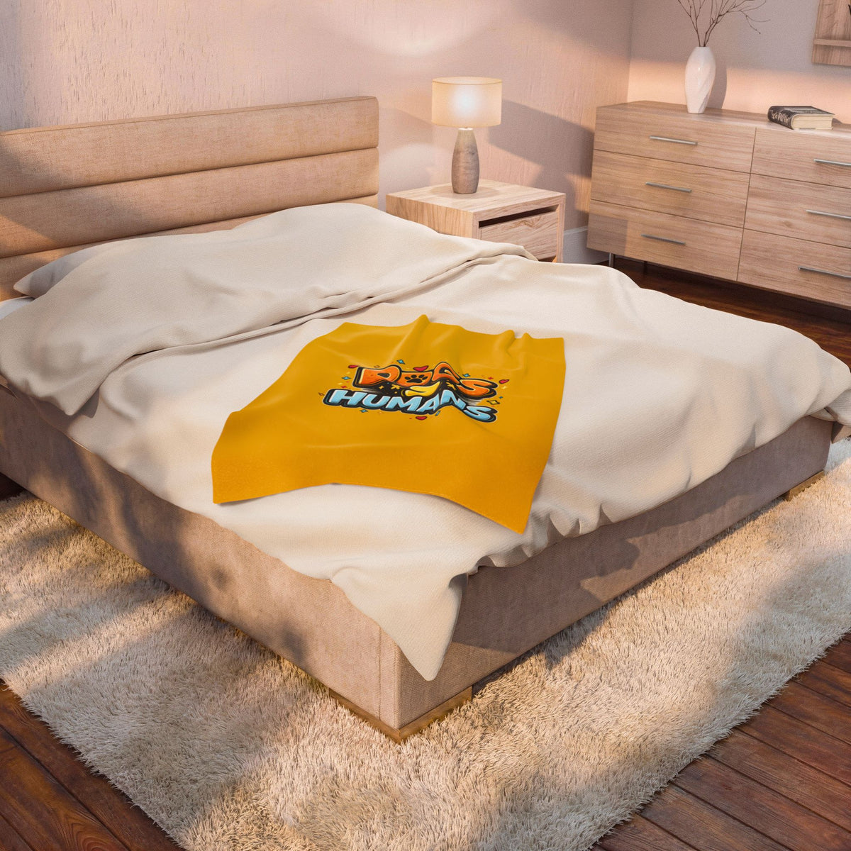Dogs > Humans Velveteen Plush Blanket