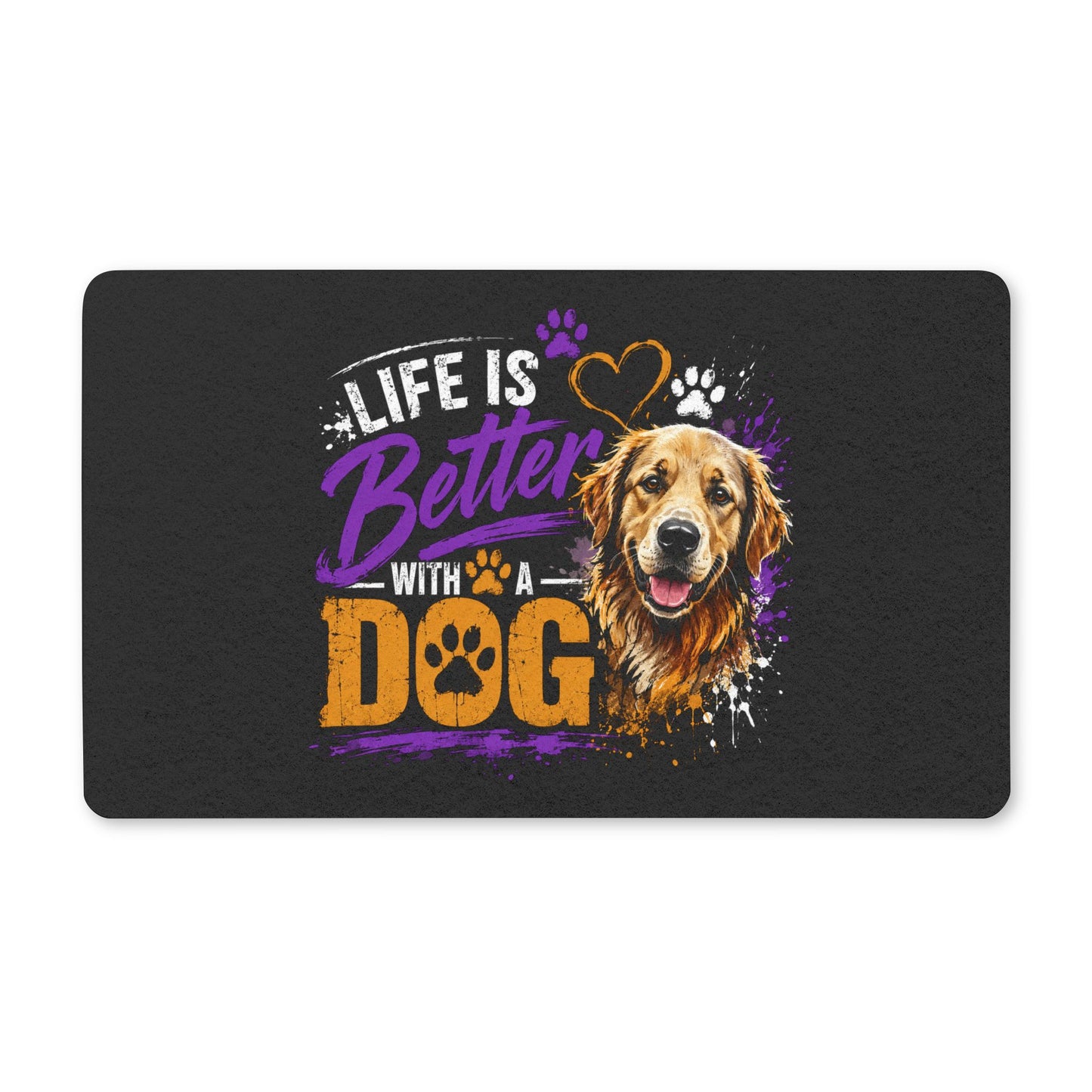 "Life Is Better With a Dog" Polyester Welcome Mat