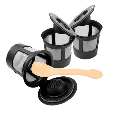 3Pcs/set Coffee&Tea Pod Filters Compatible With Keurig K Cup Coffee System Reusable Coffee Filter With A Coffee Spoon