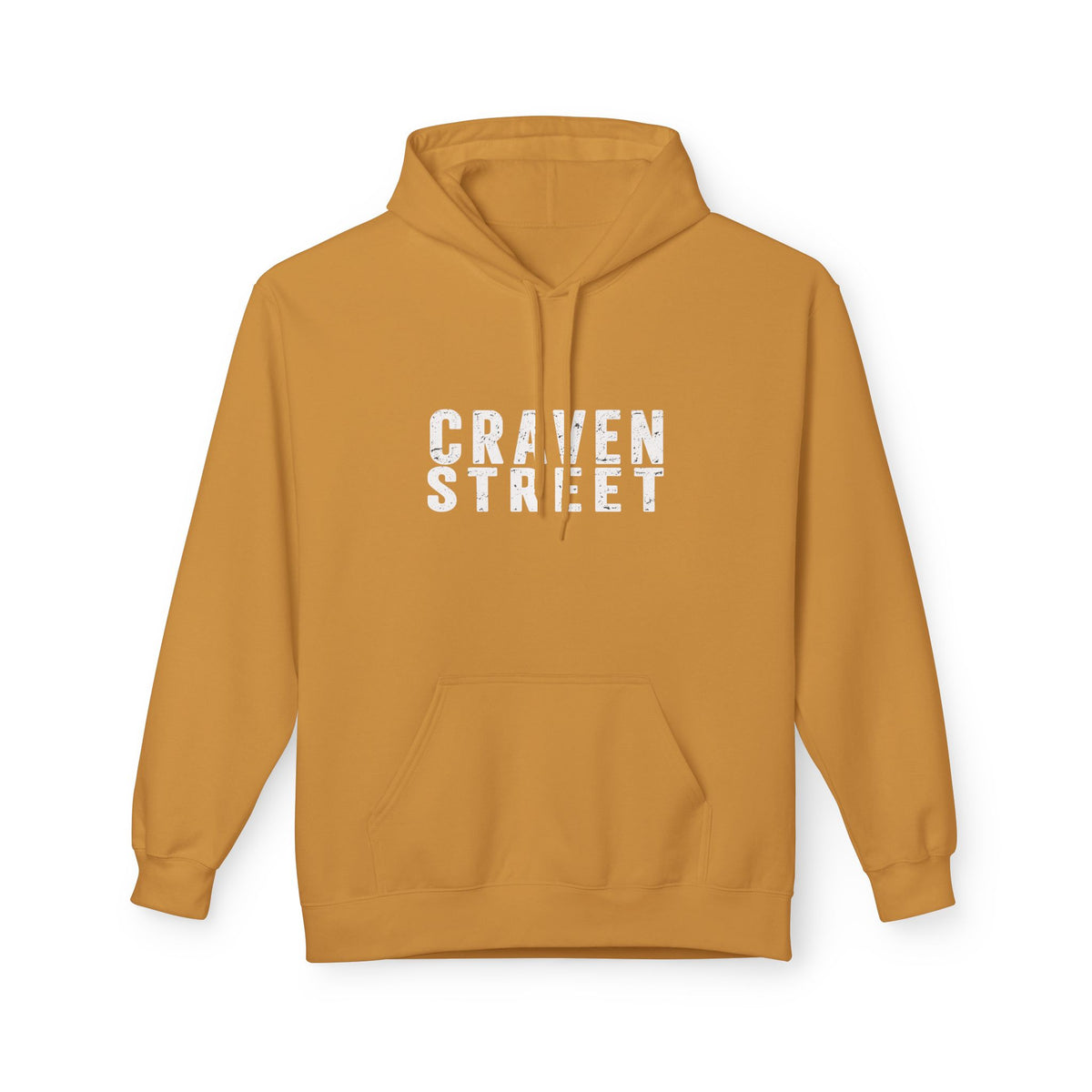 Craven Street Distressed Logo Hoodie — Vintage Streetwear Pullover