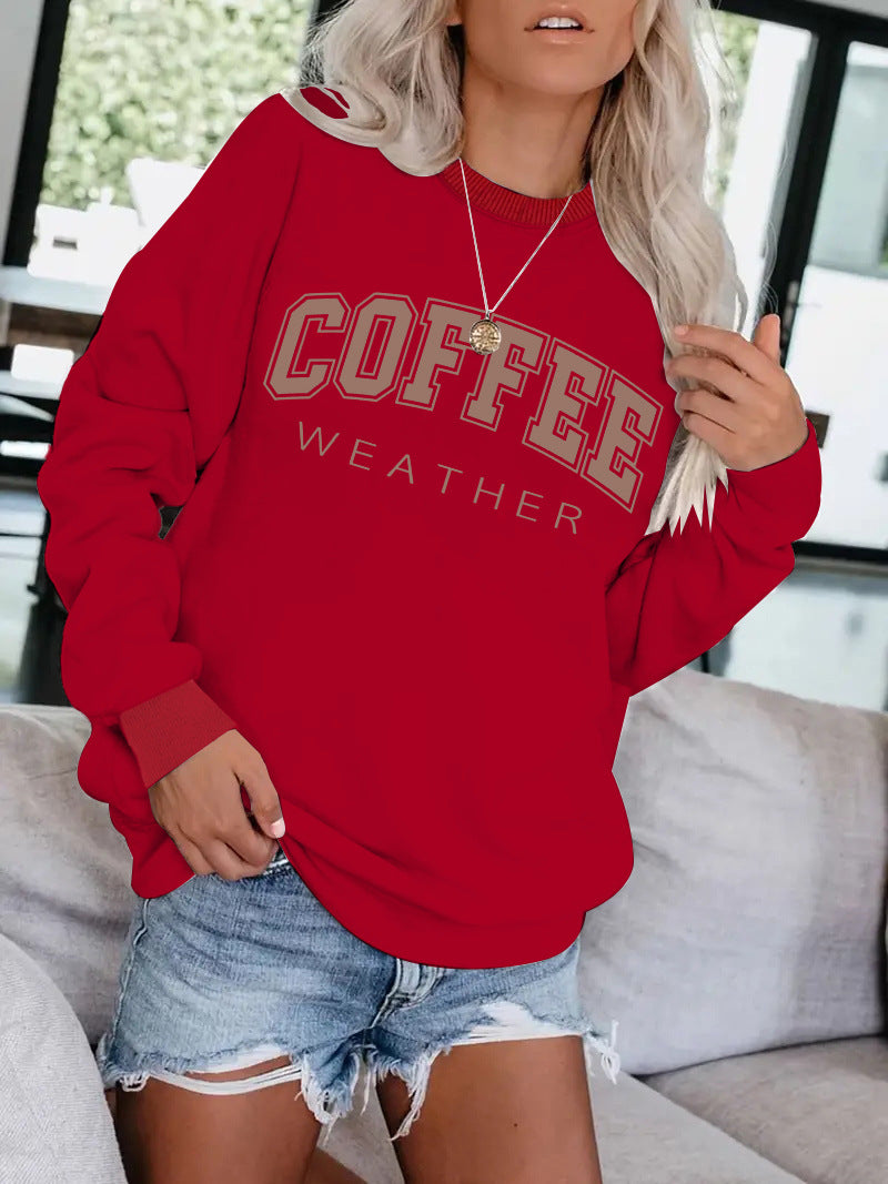 COFFEE pattern print on hoodie