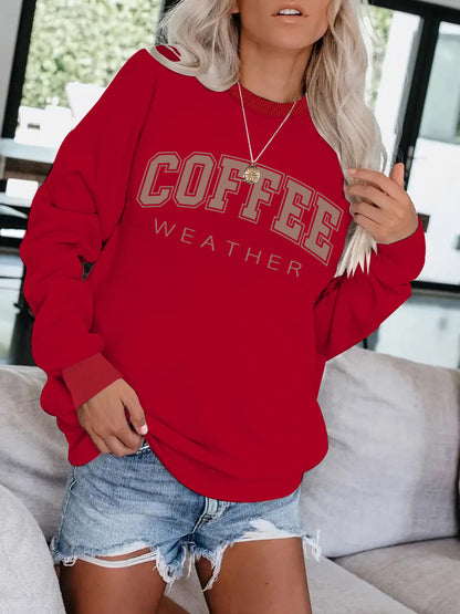 COFFEE pattern print on hoodie