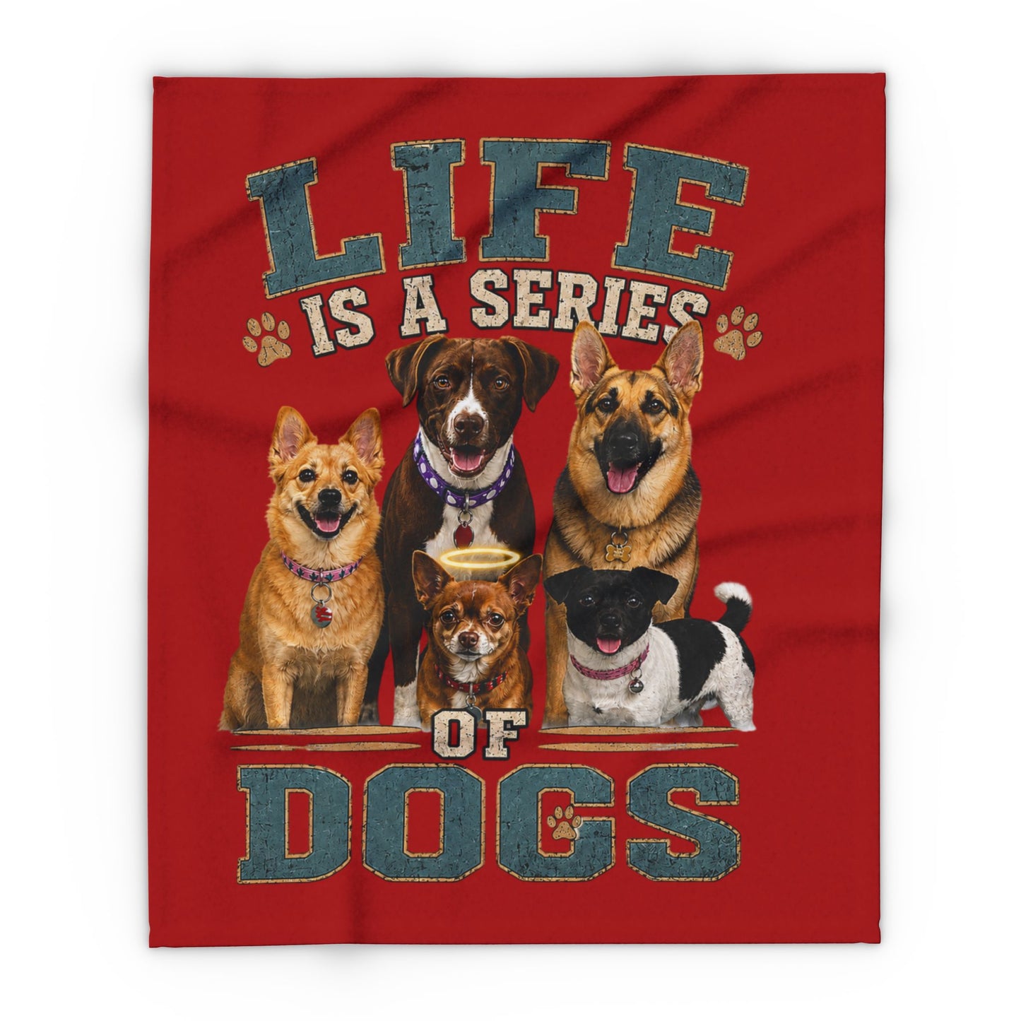 Life Is a Series of Dogs Fleece Blanket — Cozy Pet Lover Throw
