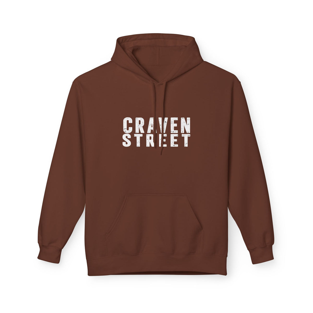 Craven Street Distressed Logo Hoodie — Vintage Streetwear Pullover