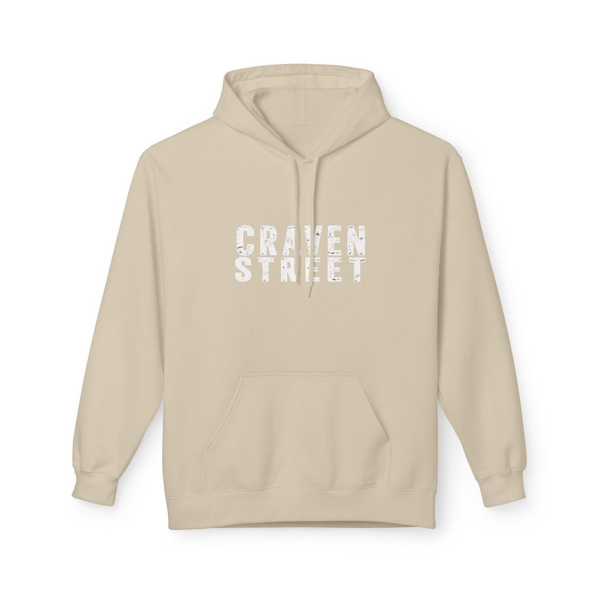 Craven Street Distressed Logo Hoodie — Vintage Streetwear Pullover