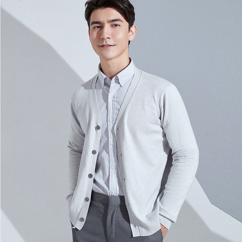 Knitted Cardigan for Men, Autumn/Winter New Style, Non-Wool, Oversized, Casual Outerwear, Men's Sweater Jacket