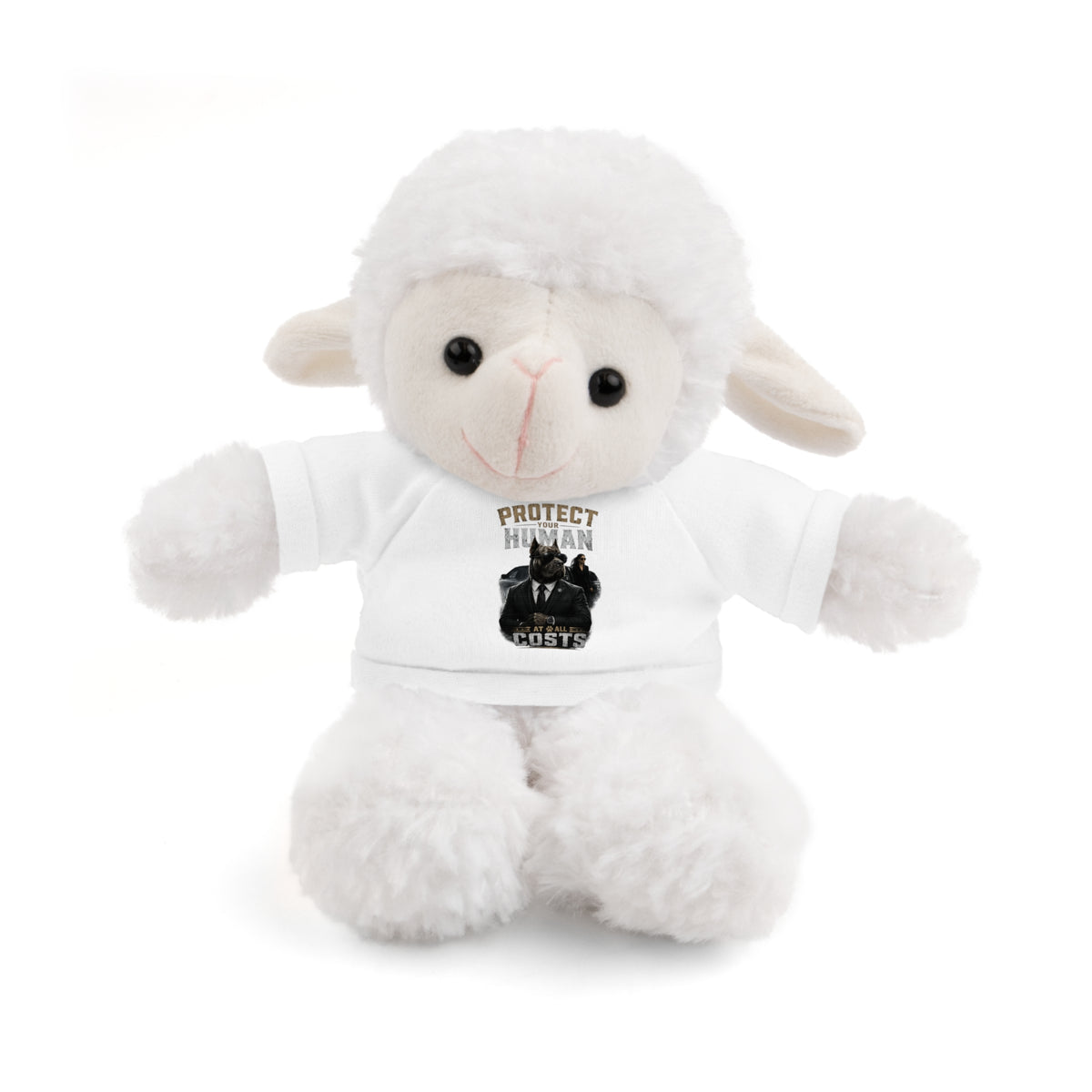 Protect Human Plush Animal with 'Protect Human' Tee