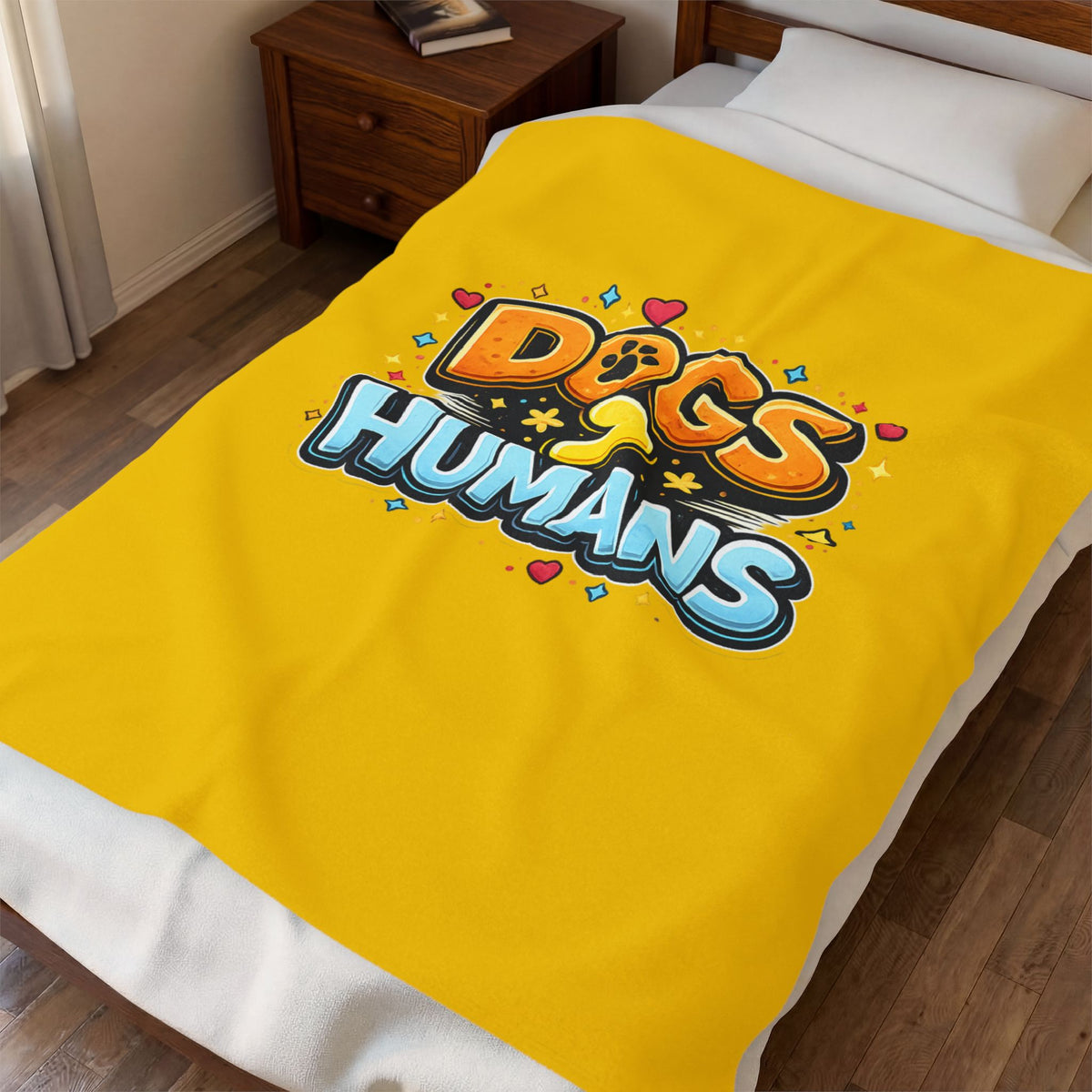 Dogs > Humans Velveteen Plush Blanket