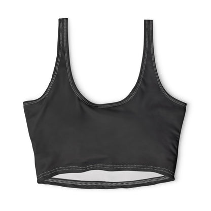 Craven Street Black Crop Sports Bra — Bold Logo Activewear