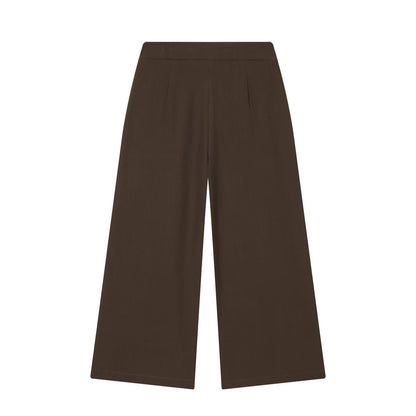 Button embellished short wide leg pants