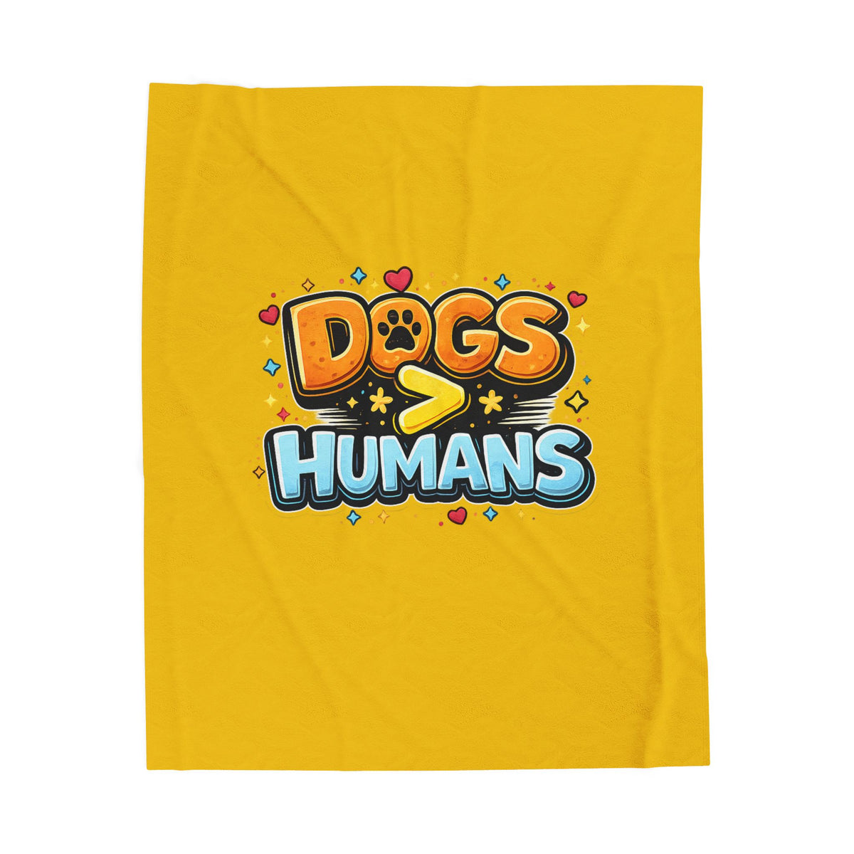 Dogs > Humans Velveteen Plush Blanket