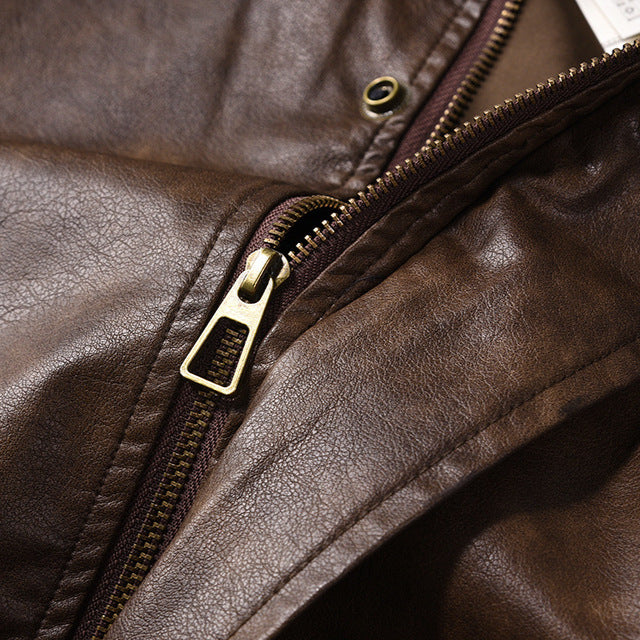 Coffee colored leather jacket