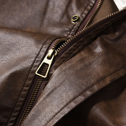 Coffee colored leather jacket