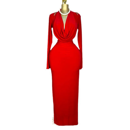 High waisted hip hugging dress long skirt