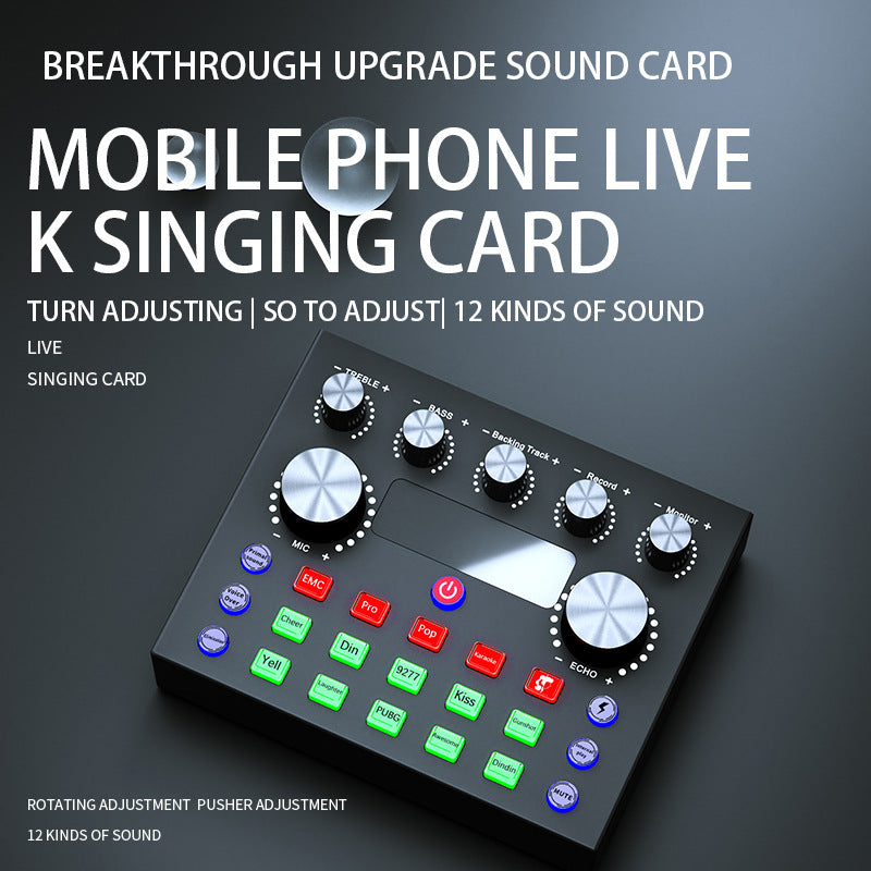 V8s English Bm800 Set with Sound Card and Colorful Lights